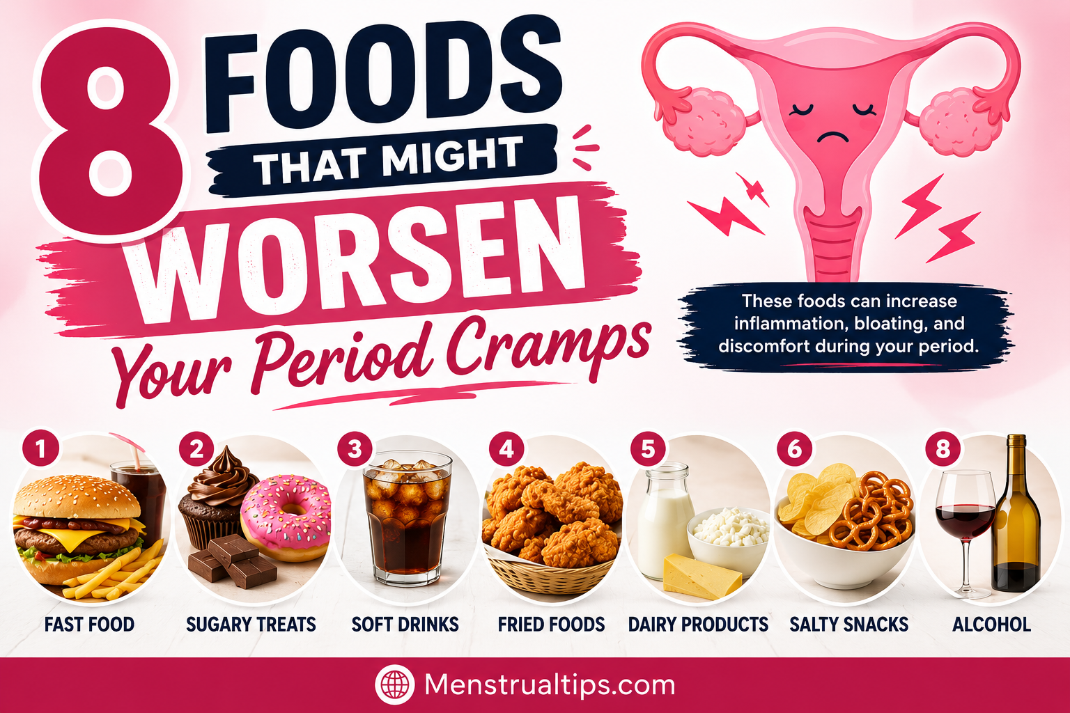 8 Foods that might Worsen Your Period Cramps