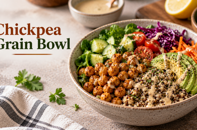 Chickpea Grain Bowl with Feta & Tomatoes