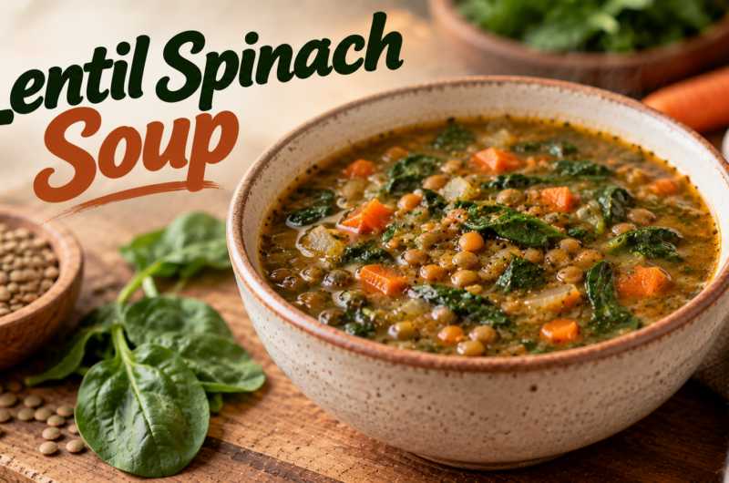Menstrual-Friendly Christmas Lentil Soup with Spinach